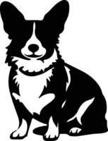 Cardigan Welsh Corgi   black silhouette vector