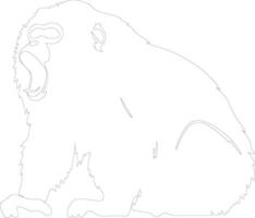 howler monkey  outline silhouette vector