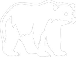 polar oso contorno silueta vector