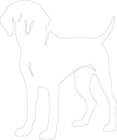 Redbone Coonhound  outline silhouette vector