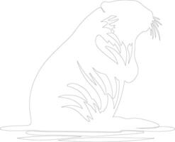 beaver  outline silhouette vector