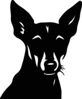 miniatura pinscher silueta retrato vector