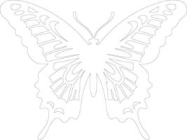 tiger swallowtail butterfly outline silhouette vector