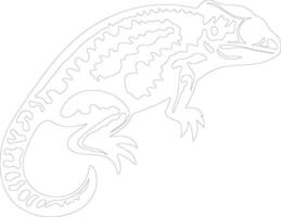 veiled chameleon  outline silhouette vector