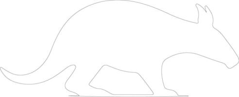 aardvark  outline silhouette vector