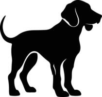 hueso rojo Coonhound negro silueta vector