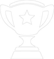 trofeo icono contorno silueta vector