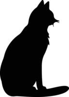 Black cat  black silhouette vector