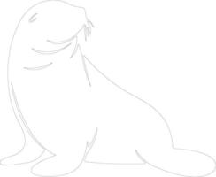 sealion   outline silhouette vector