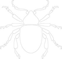 escarabajo contorno silueta vector