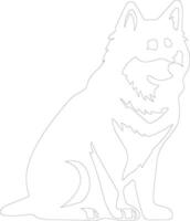 Siberian Husky outline silhouette vector