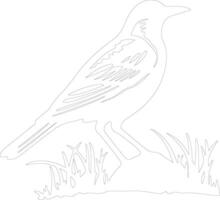 western meadowlark outline silhouette vector