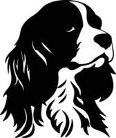 Rey Charles spaniel silueta retrato vector