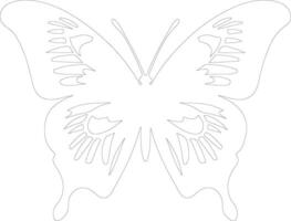 morpho butterfly  outline silhouette vector