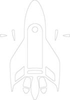 rocket  outline silhouette vector