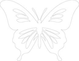 Ulysses butterfly  outline silhouette vector