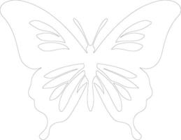 Ulysses butterfly  outline silhouette vector