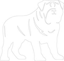 chino Shar-pei contorno silueta vector