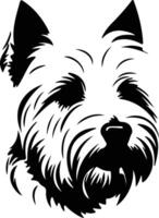 Oeste tierras altas blanco terrier silueta retrato vector