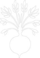 rutabaga  outline silhouette vector