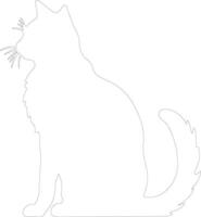 Highlander Cat  outline silhouette vector