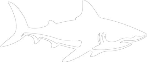 luminous shark  outline silhouette vector