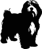 Polish Lowland Sheepdog   black silhouette vector