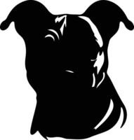 American Pit Bull Terrier   black silhouette vector
