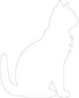 Manx Cat  outline silhouette vector