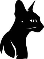 Oriental Shorthair Cat  silhouette portrait vector