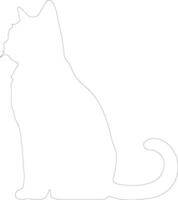 Chartreux Cat  outline silhouette vector