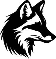 arctic fox  silhouette portrait vector