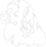 American Cocker Spaniel  outline silhouette vector