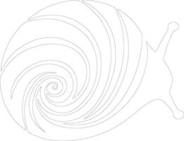 gastropod outline silhouette vector