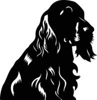 Inglés cocker spaniel negro silueta vector