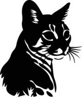 Rusty-spotted Cat  silhouette portrait vector
