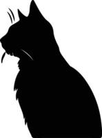 Manx Cat  silhouette portrait vector