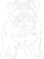 English Bulldog  outline silhouette vector