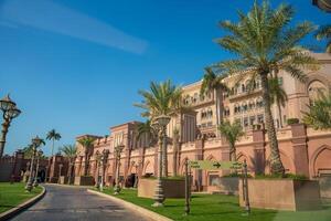 Abu Dhabi, United Arab Emirates - December 5, 2023. The Emirates Palace is most expensive hotel in the world in Abu Dhabi, United Arab Emirates. photo