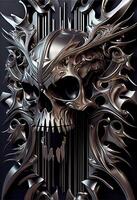 AI generated Skull metal texture photo