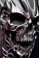 AI generated Skull metal texture photo