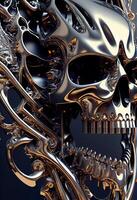 AI generated Skull metal texture photo