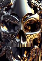 AI generated Skull metal texture photo