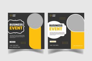 business event social media design template vector