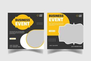 business event social media design template vector