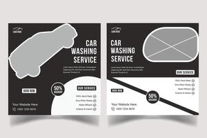 CAR WASHING SERVICE SOCIAL MEDIA DESIGN TEMPLATE vector