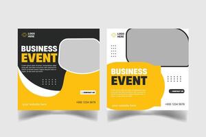 business event social media design template vector