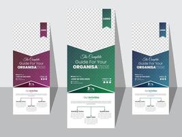 moderno creativo rodar arriba bandera diseño modelo para empresa crecimiento o promoción vector