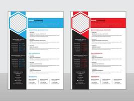 Professional modern resume or CV design for job application and personal details vector