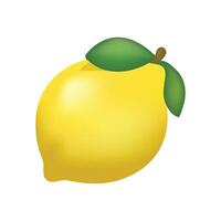 Lemon Fruit Emoji Vector Design. Art Illustration Agriculture Food Farm Product. Lemon isolated on white background.